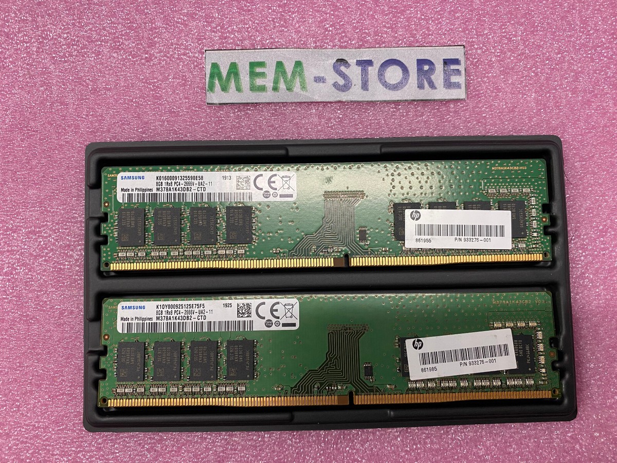 16GB kit 2x8GB UDIMM DDR4 Memory 2133MHz HP original 798034-001