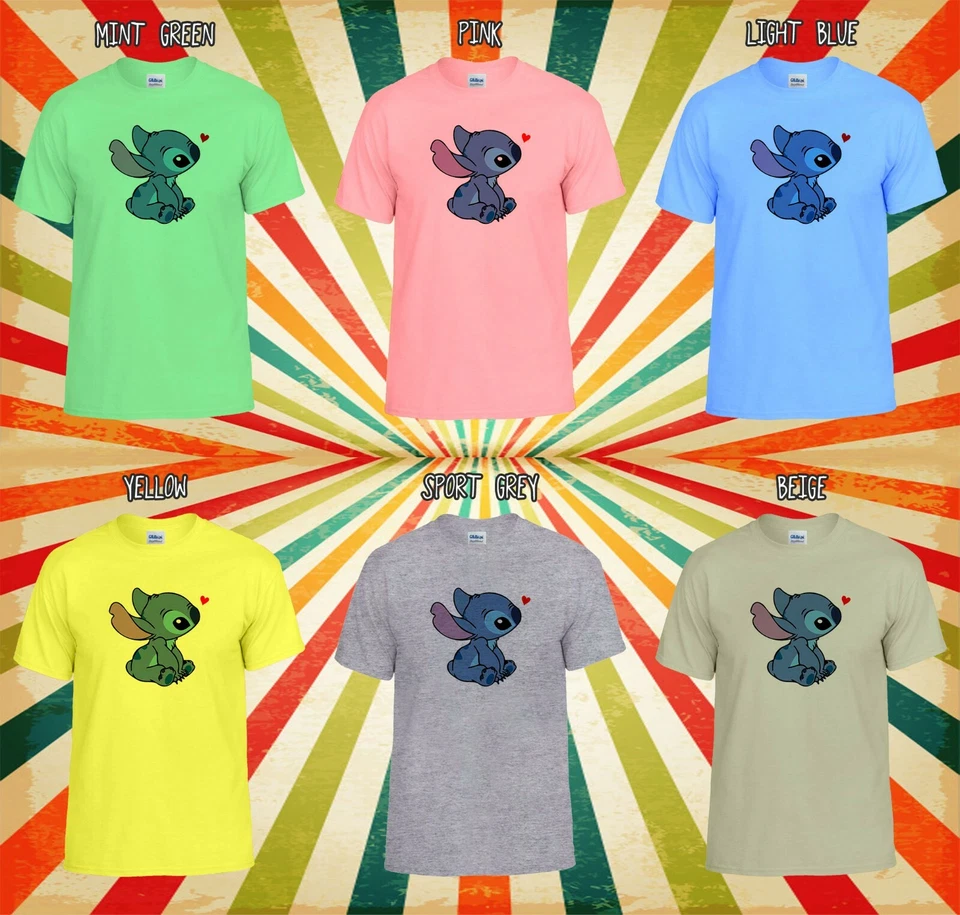 Heart Disney Lilo and Stitch Ohana Men Women Vest Tank Top Unisex T Shirt 2275 - Image 3 of 4