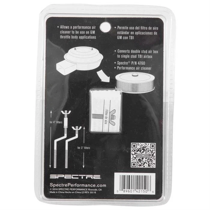 Spectre 4215 Air Cleaner S-Stud Adapter, STD 5.125 to GM Throttle Body - Image 2 of 4