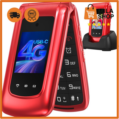 Dual SIM Flip Handy Senioren 4G SOS Notruf Mobiltelefon