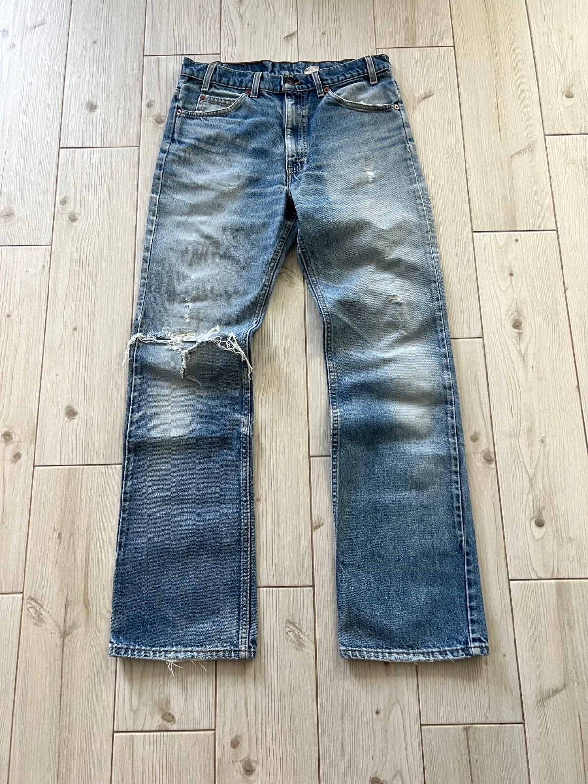 Levi's 517 0215 USA Made 80s Orange Tab Denim Jeans W33 L33 Vintage Bootcut VTG