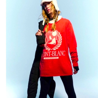 Original Retro Brand Mont Blanc Graphic Ski Long Sleeve red small free people