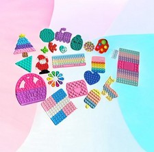 Lot of 22 Pop It Fidget Toys Sensory Bubble Set-Shapes, Animals, Holiday, Purse
