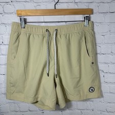 Vuori Kore Short Mens Medium Khaki Tan Athletic Lined Gym Training V367