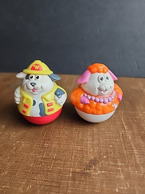 Vintage Playskool Hasbro Weebles Wobble Figures  Lot Set Fireman Sheep