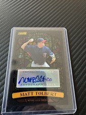 Topps 2008 Stadium Club Matt Tolbert Twins Autograph Beam Team BTA-MTO Baseball