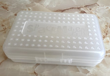 Spacemaker Pencil Box. Clear Plastic Storage Case, Made In USA, Vintage 90's