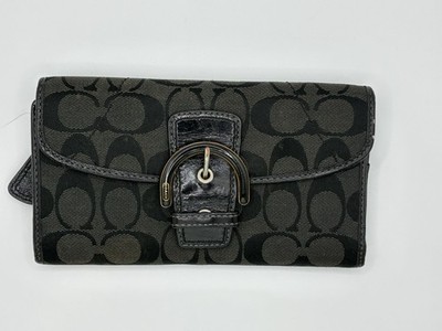 小物 Vintage Coach Soho Signature Wallet Vintage Coach Soho Signature Jacquard Trifold Wallet - Black