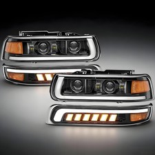 Fits 1999-2002 Chevy Silverado 00-06 Tahoe Suburban Black Bumper Lights Signal