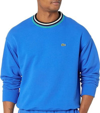 Lacoste Men's Light Blue Loose Fit Sweatshirt. Size: XL Made In France NWT