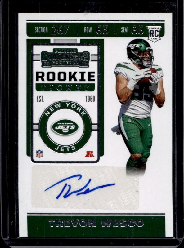 2019 Panini Contenders Trevon Wesco Rookie Ticket Auto #273 Jets Rookie