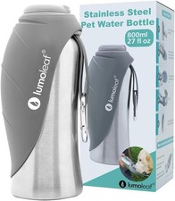 Hundetrinkflasche für unterwegs, 800ml Edelstahl Trinkflasche Hund, Tragbare 