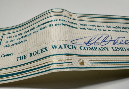 Vintage 1960’s Original Rolex Chronometer Certification Paper NO DATE - Picture 4 of 6