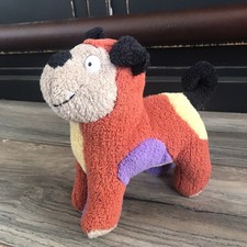 Douglas Colorful Terrier Puppy Dog 8" Plush Tan Orange Purple Black Cuddle Toy