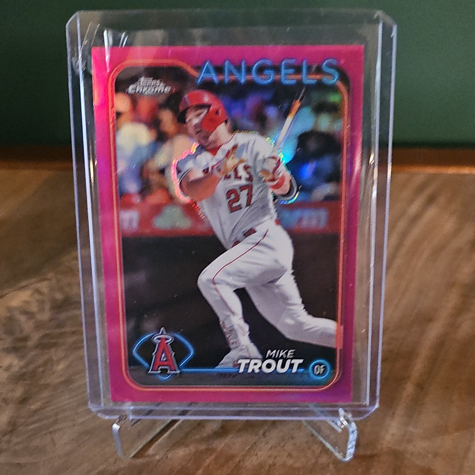 2024 Topps Chrome Mike Trout #200 Pink Refractor Los Angeles Angels Baseball