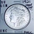 1921 BU GEM MORGAN SILVER DOLLAR UNC MS+++ U.S. MINT RARE COIN 9066