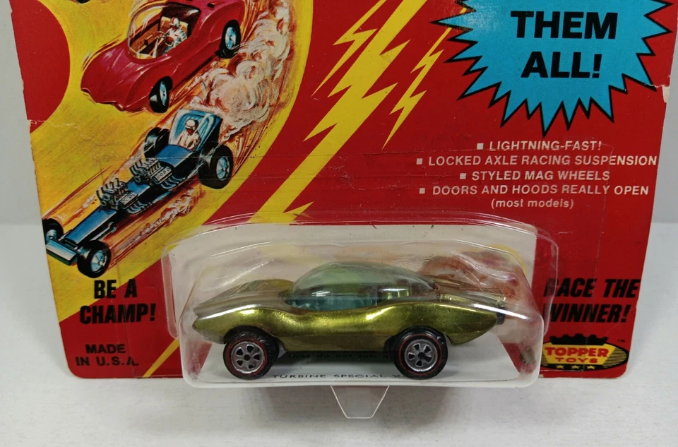 Johnny Lightning Topper (1969) TURBINE SPECIAL X-2000 Lime Gold "FAST SHIPPING" - Image 3 of 4