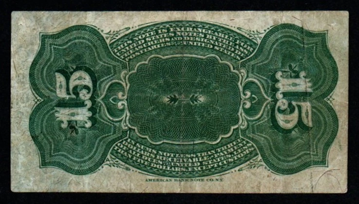 1869-1875 15c 4th Issue VF+ COLUMBIA Fractional Currency! - Image 2 of 2