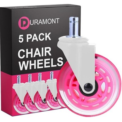 Office Chair Wheels - Set of 5 Rollerblade-Style Casters, Smooth & Quiet Roll...
