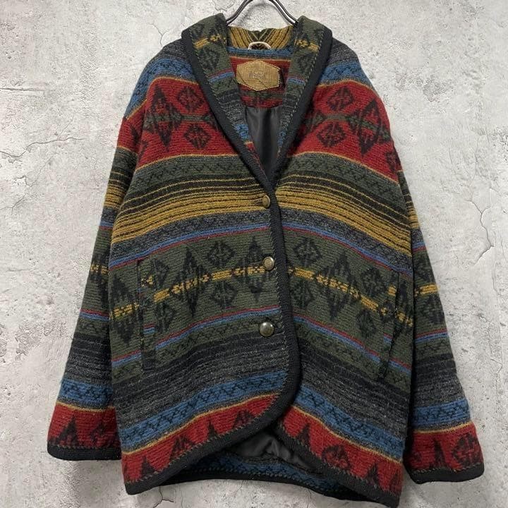Woolrich Vintage Native Pattern Wool Jacket Mens … - image 2