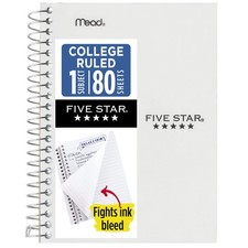 Small Spiral Notebook 1 Subject College Ruled 80 Sheets White 4.3 x 7 In