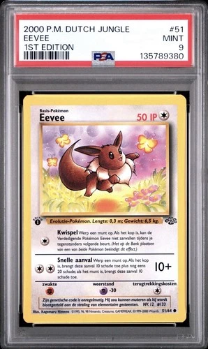2000 Pokemon DUTCH 1st Edition Jungle Eevee 51/64 PSA 9 MINT