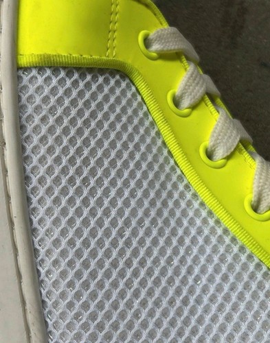 Gr 42 Christian Louboutin weiß neongelb Sneaker high top Spikes - Bild 4 von 9