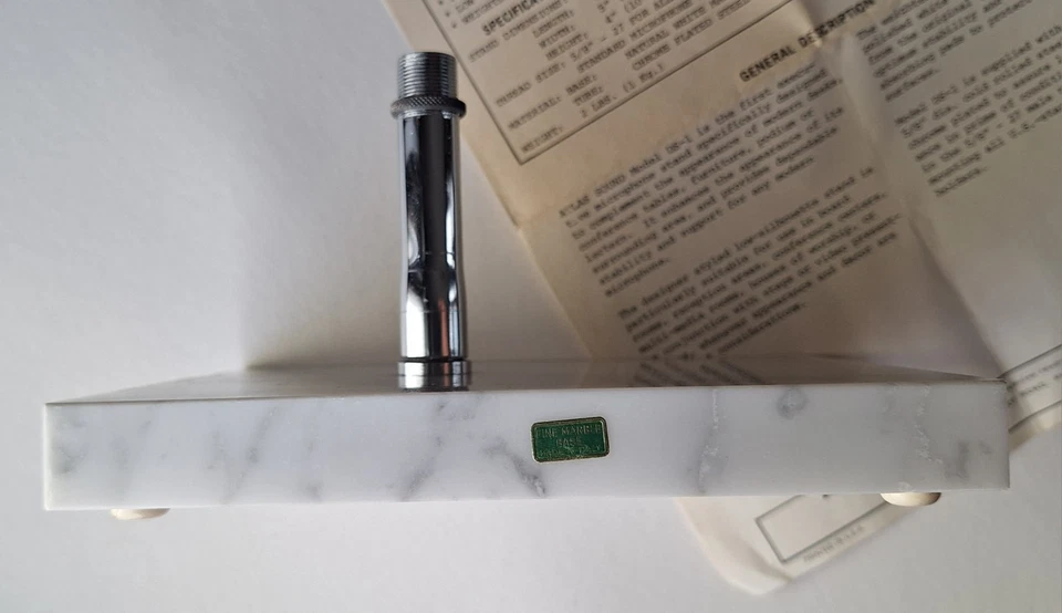 Atlas Sound DS-1 Executive Mic Desk Stand Italian Marble Vintage Audio NIB NOS - Image 2 of 4