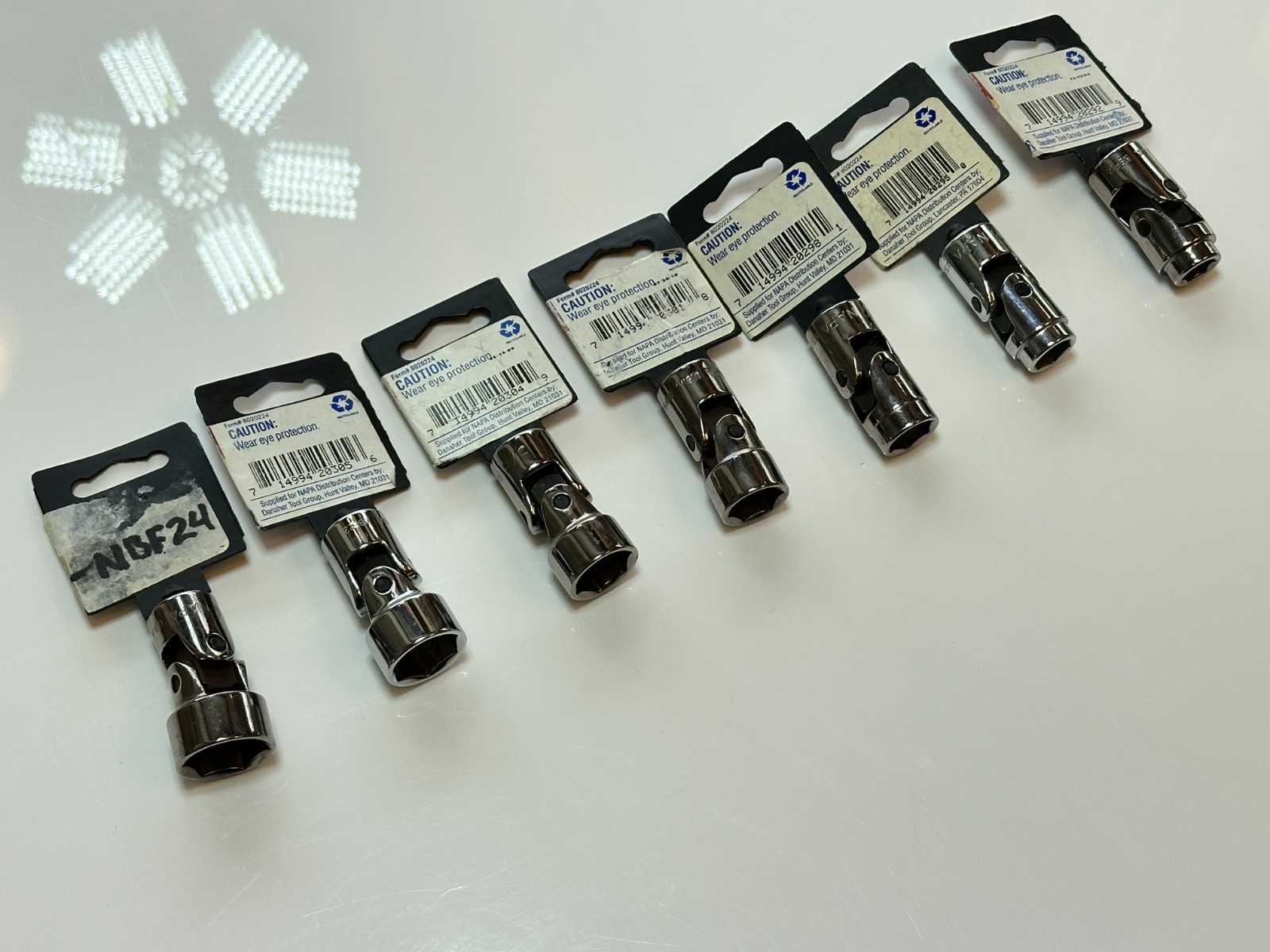 NAPA Tools USA 7pc SAE 3/8-3/4” Swivel Universal Socket Set, 3/8” Drive, NEW NOS