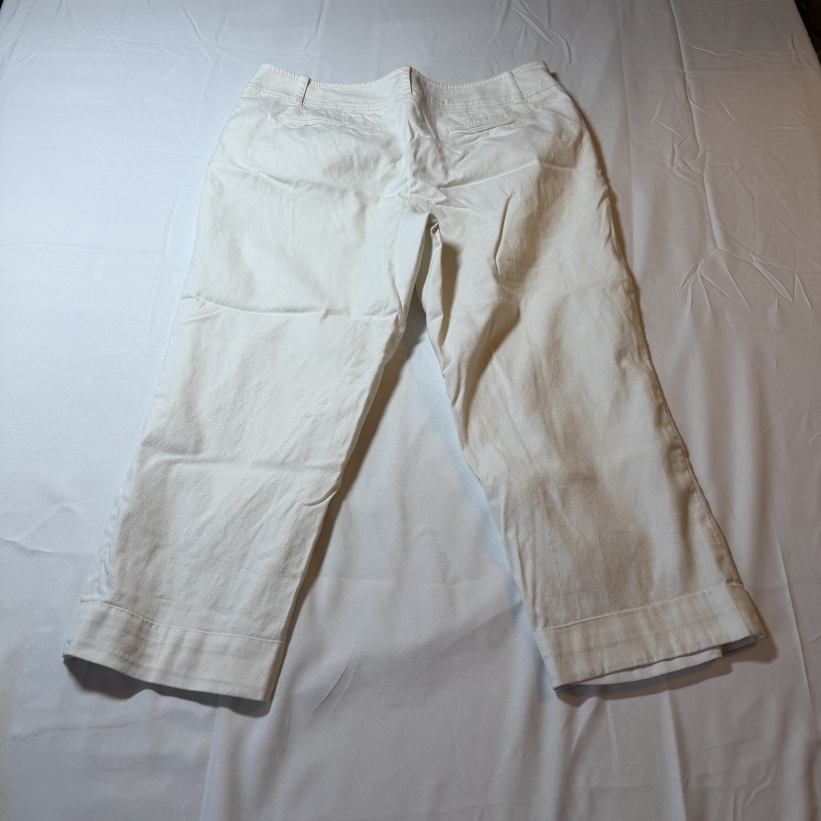 Ann Taylor LOFT White Solid Flat Front Button Zip… - image 2