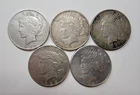 1922-1926 Peace "90% Silver" Dollars (Cull $1 lot of 5)