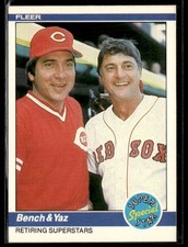 1984 Fleer #640 Johnny Bench / Carl Yastrzemski Reds Baseball Card 0103C  