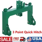 3-Point Quick Hitch Adapter for Category 1 & 2 Attachment Tractor Steel Green