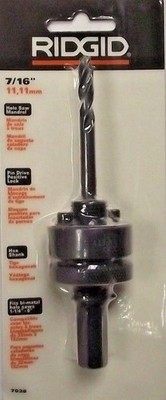 Ridgid 7038 7/16'' Hole Saw Mandrel Pin Drive Positive Lock Hex Shank