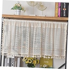 18 Inch Boho Curtain Valance for Windows Kitchen 59"W x 18"L Pack of 1 Cream