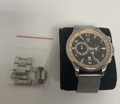 Bulova Adventurer 44mm Chronograph Tachymeter Stainless Steel Mens