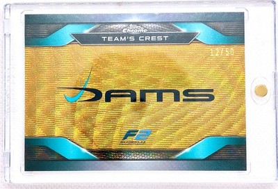 2023 Topps Chrome F1 F2 DAMS Crest Gold Wave Refractor  12/50 #CC-DAM with Case