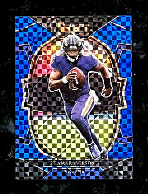 Lamar Jackson 2022 Panini Select 126/199 Blue Checkerboard Prizm Ravens #73
