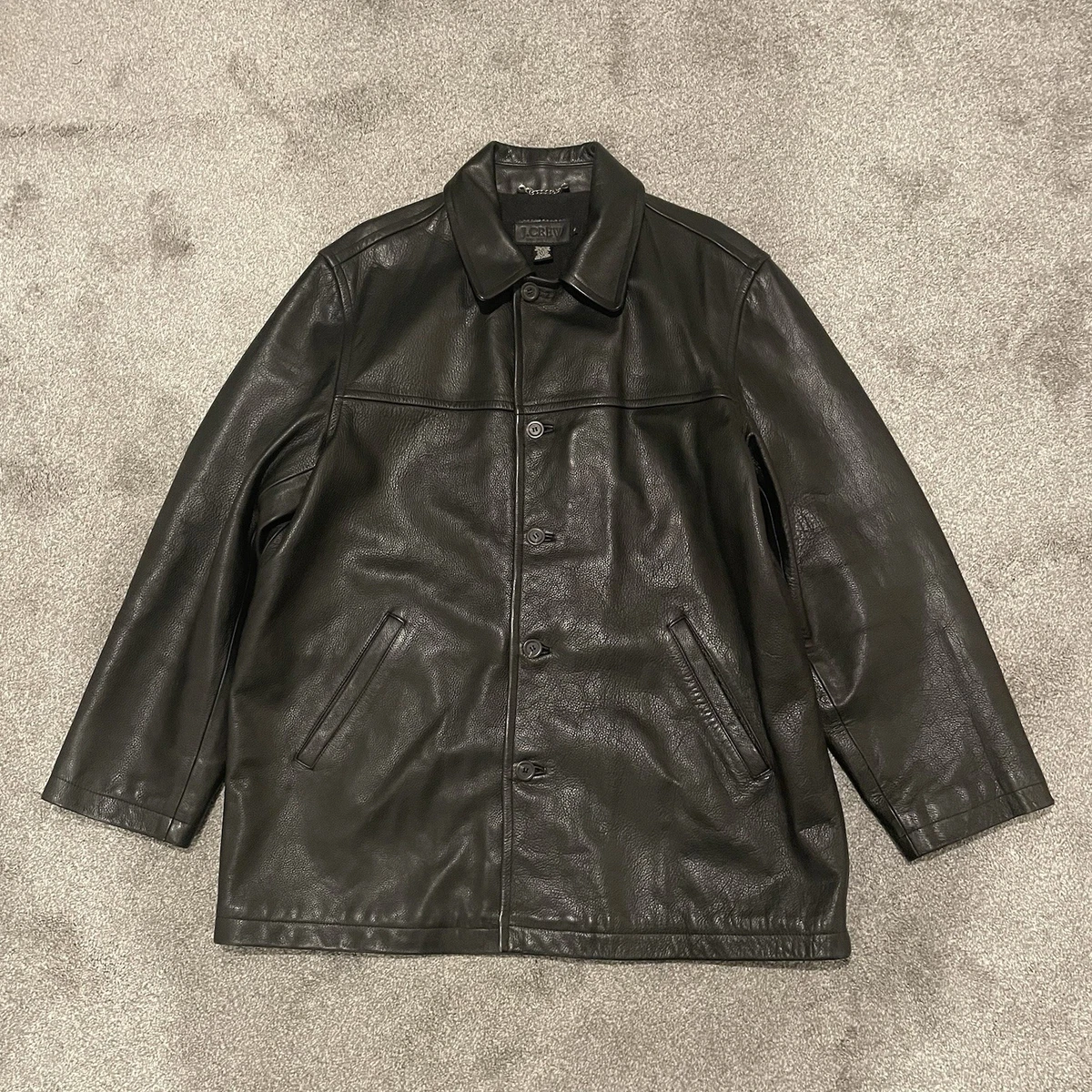 J.CREW Leather Outer Shell Black Coats, Jackets & Vests for Men