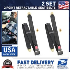 2pack Universal Lap Seat Belt 2 Point Adjustable Retractable Car Single Seat Lap