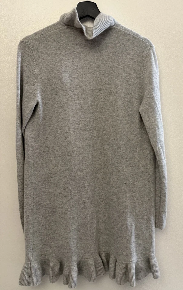 Cárdigan Lilly Pulitzer 100 % gris cachemir con volantes frente abierto talla M Foto 2 de 4