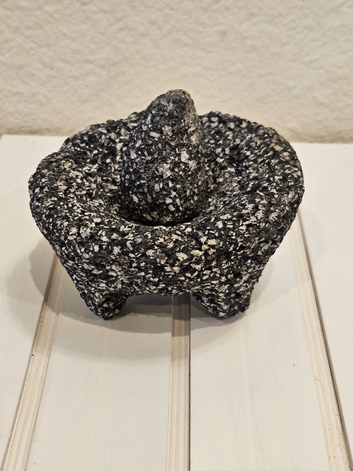 Unused 4" Mini Mexican Molcajete Lava Stone Mortar Pestle Handmade
Opens in a new window or tab
