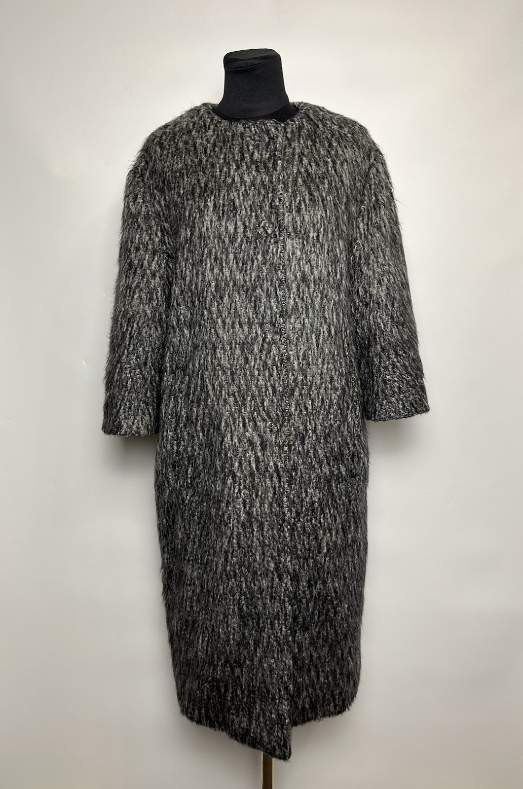 Women's Vintage Coat Prada Lana Mohair Wool Grey Size 38