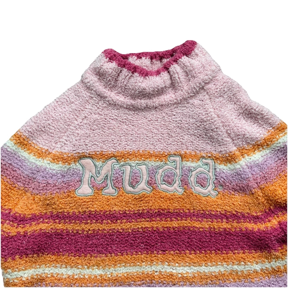 Suéter Pullover Mudd Jeans Logo Y2K Retro Recortado Cuello Alto Rosa Para Mujer XS Foto 2 de 4