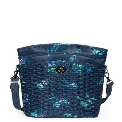 Lug Adagio Shoulder Bag Bouquet Navy RFID Secure Women's Travel Pouch