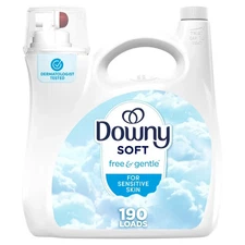 Downy Soft Free & Gentle HE Liquid Fabric Conditioner Softener, 190 Loads
