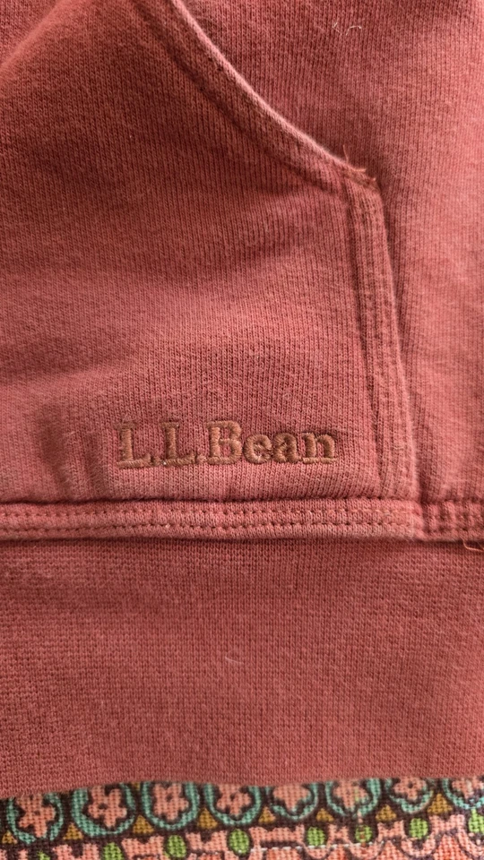 Винтажная толстовка с капюшоном LL Bean M Rust Katahdin Iron Works шерпа с подкладкой на молнии редкая лосось - Изображение 3 из 4