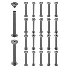 20 Sets M5x45mm Chicago Screw Rivets Metal Phillips Head, Black