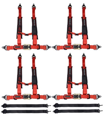 ProGuard Offroad Harness Red with 2'' Nylon Straps & 5 Points of Contact (4 Pck)
