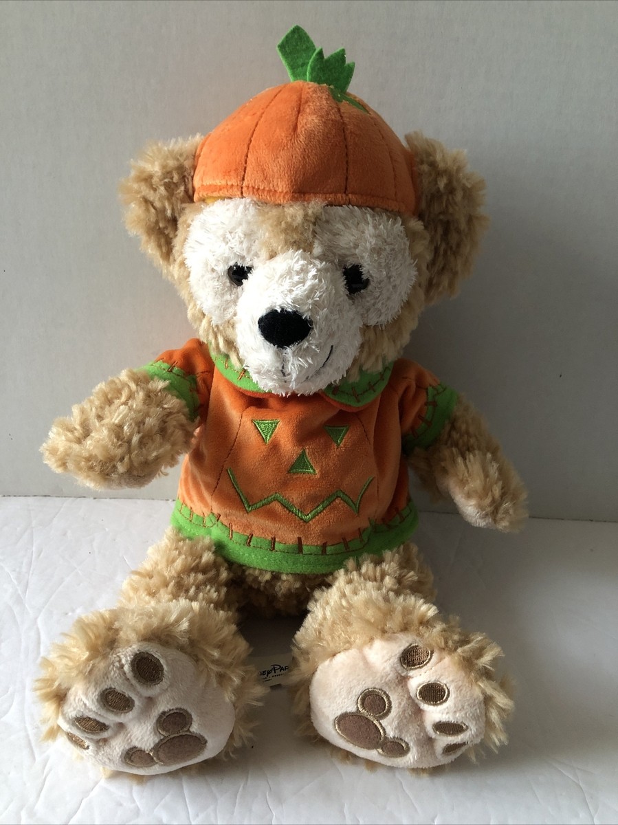 Duffy The Disney Bear 13” Halloween Plush Hidden Mickey Pumpkin
